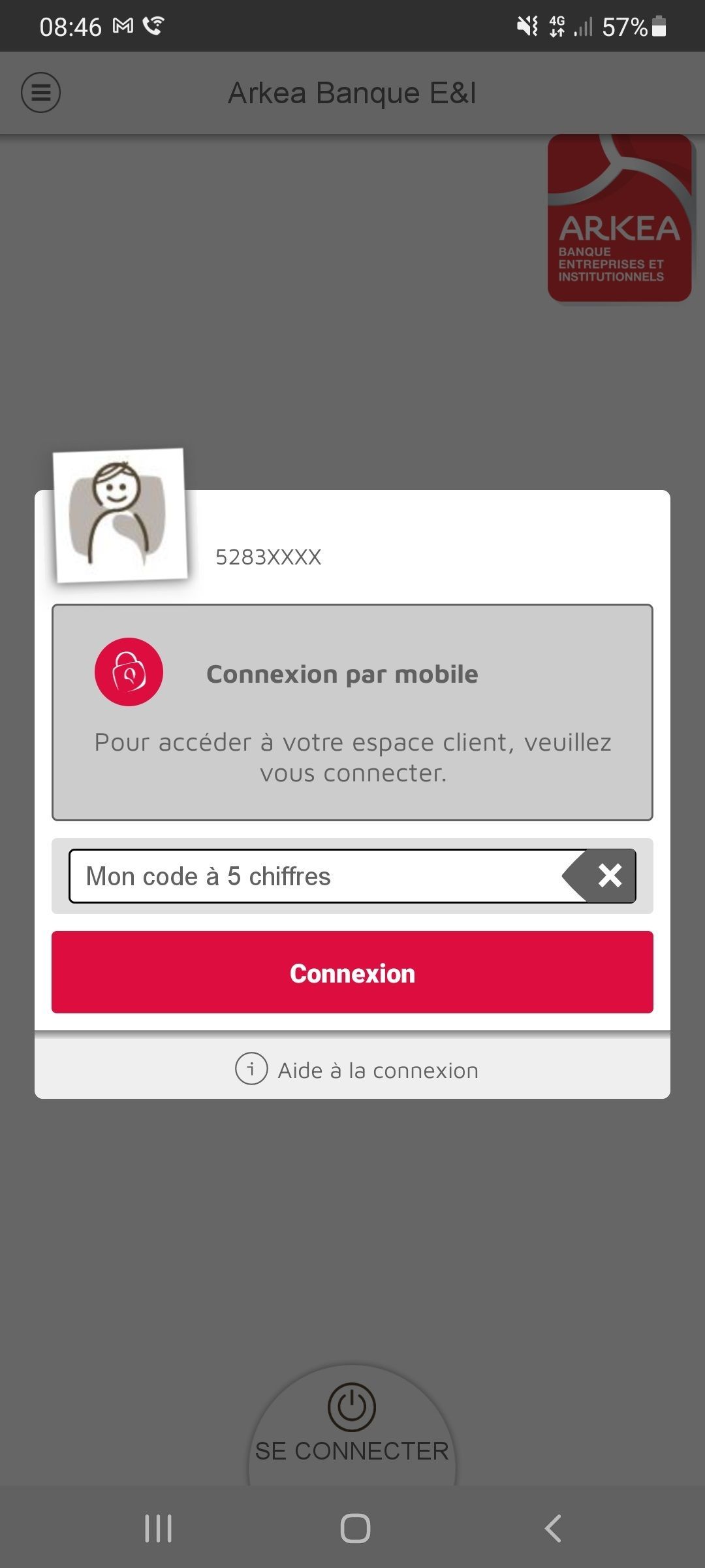 Entrer le code reçu sur le smartphone dans une nouvelle fenêtre qui apparaît sur la page d'authentification